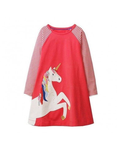 Rotes Einhorn Langes Kleid 