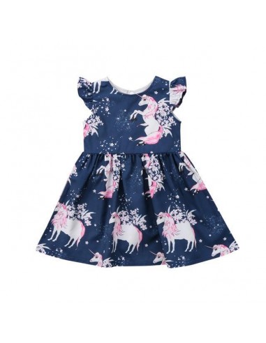 Blaues Einhorn Kleid für Mädchen 