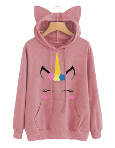 Einhorn Kapuzenpullover Frau Kawaii 