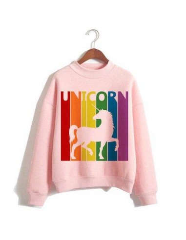 Damen Einhorn Pullover Regenbogen Rosa 