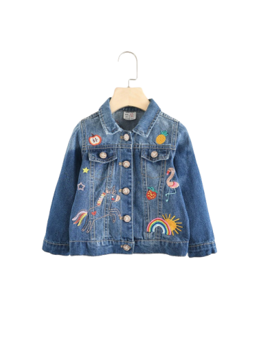 Kawaii Kinder Blau Jeans Einhorn Jacke 