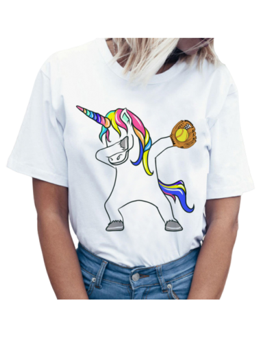 Frau Einhorn tupfen Baseball-T-Shirt 