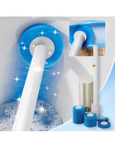 Ensemble de brosses de toilette avec têtes de brosse jetables 