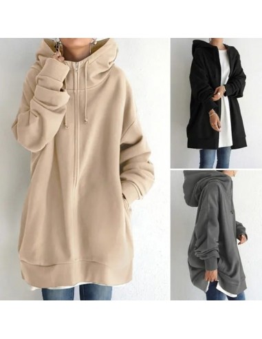 Sweat à capuche zippé automne/hiver pour femmes avec capuche-Livraison gratuite pour 2 pièces 